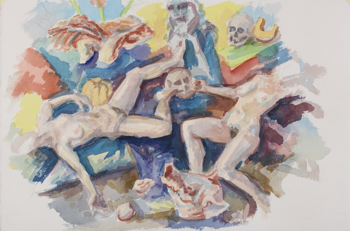 Danae; watercolor, 38 x 58 cm, 2010