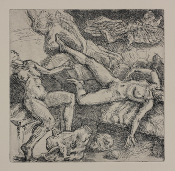 Danaë; etching, 25 x 25 cm, 2014