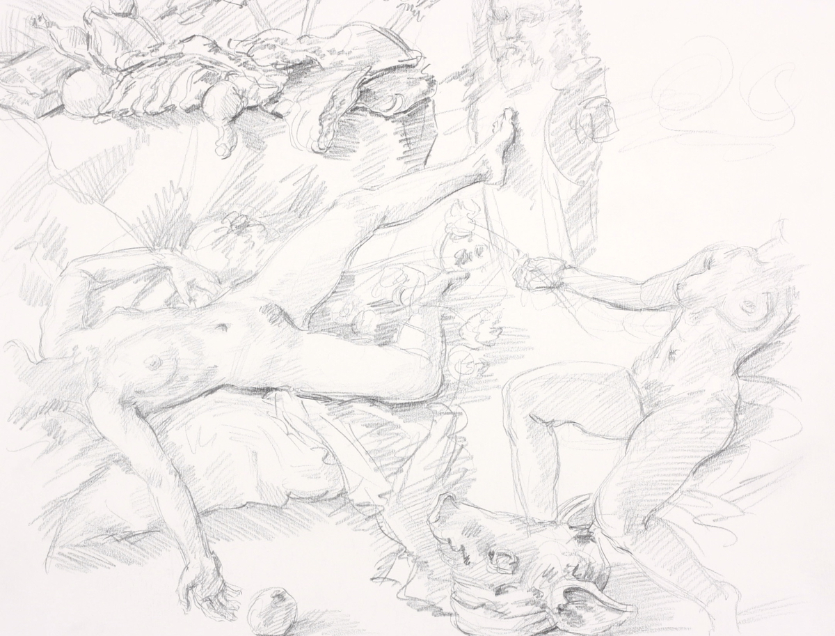 Bacchante; graphite on paper, 32 x 25 cm, 2010